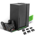 thumbnail image 2 of Soporte vertical compatible con la consola Xbox Series X, estación de carga para mandos con 2 baterías recargables de 1300 mAh para Xbox Series, cargador para mandos Xbox con 14 ranuras, 2 of 10