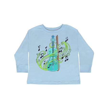 

Inktastic Violin with musical notes and swirls Gift Toddler Boy or Toddler Girl Long Sleeve T-Shirt