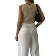 thumbnail image 4 of Nituyy Womens Vintage Knittd Tank Vest Crop Top Sleeveless V-Neck Open Front Button Crochet Knit Vests Tops, 4 of 6