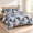 Blue-Full 78"×90", variant on Patchwork Quilt Set King Grey Blue Geometric Bedspread 3 Pieces