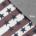 thumbnail image 2 of 5' Round Simply Daisy Stars and Stripes with Words Americana Chenille Area Rug, Blue-Red, 2 of 4