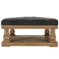 thumbnail image 6 of Weston Home Galvin Transitional Wood and Tufted Linen Coffee Table, Dark Grey, 6 of 8