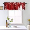 thumbnail image 2 of Christmas Curtain Valances for Kitchen Windows 54x18 Inch Xmas Tree Snowflake Red Rod Pocket Valance Window Treatments 1 Panel Short Curtains for Bedroom Bathroom Living Room Decor, 2 of 6