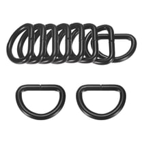 Uxcell 10-Pack D-Rings Buckle, 1 Inch Iron Non-Welded Dee Rings Metal Buckle for Purse/Aprons/Belts/Pet Collars, Semi-Circular D Ring Hardware [Black]