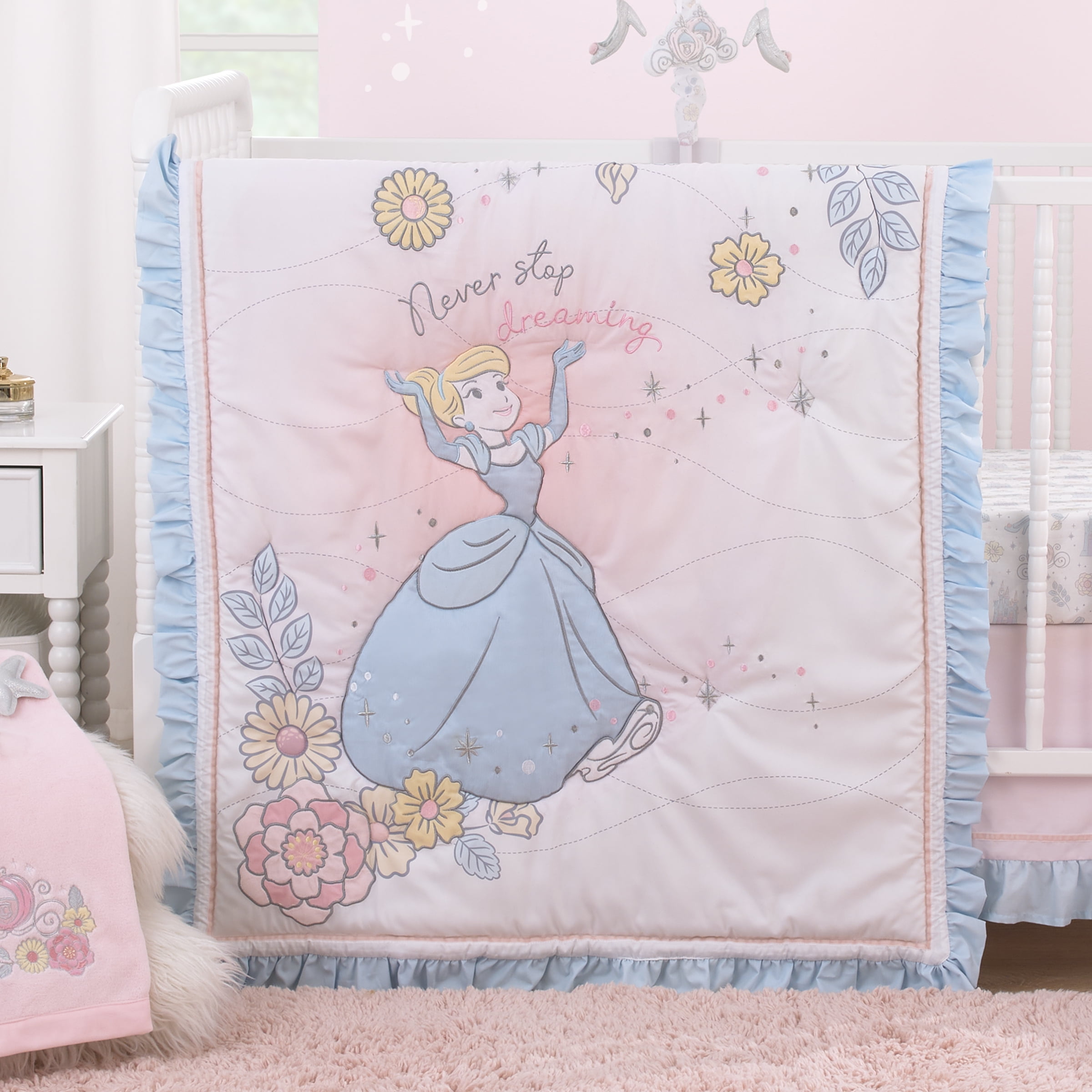 Disney Sweet Princess Cinderella 3 Piece Crib Bedding Set