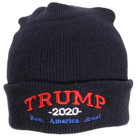Best Winter Hats Adult USA Made Embroidered Trump 2020 Keep America Great Beanie -