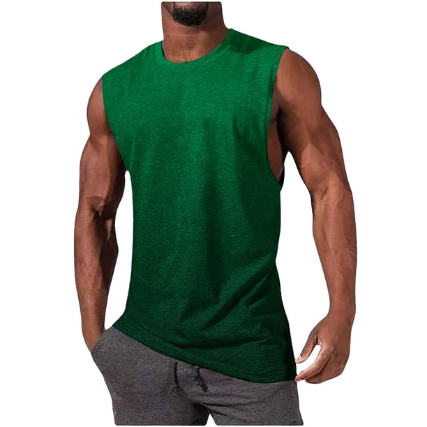 Hombres Moda Casual Impresión Suéter Cuello Redondo Tanque Deportivo