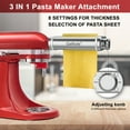 thumbnail image 2 of Galifode Galifode Ensemble de Machine à Pâtes KA-8L Argent avec 8 Réglages d'Épaisseur Réglables pour Mixeurs sur Socle KitchenAid, Inclut 3 Rouleaux pour Préparation Rapide des Pâtes, Facile à Nettoyer et à Ranger, 2 of 7