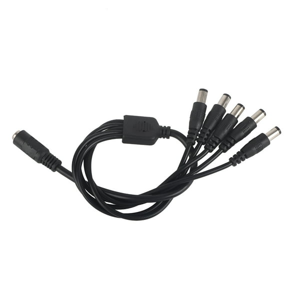 Cable adaptador divisor de alimentación de 5,5 x 2,1 mm, extensión de cable para cámara CCTV, 1 hembra a 5 macho