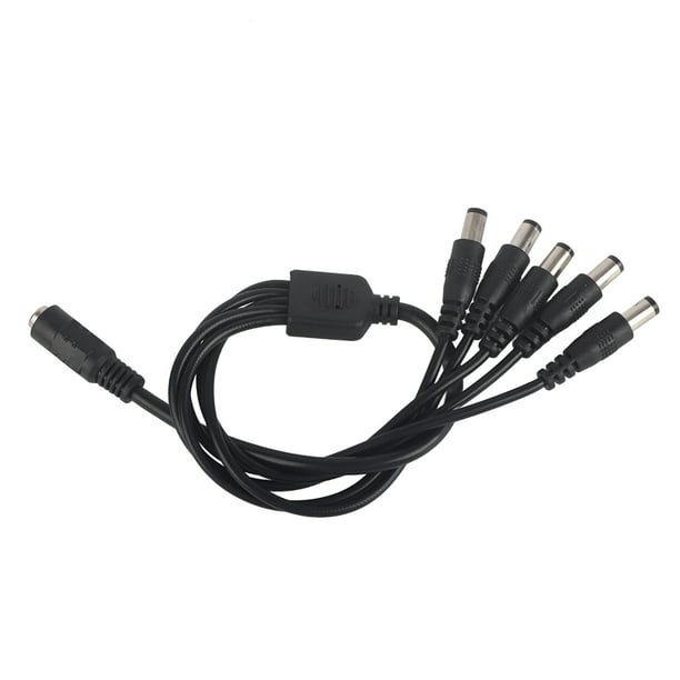 Cable adaptador divisor de alimentación de 5,5 x 2,1 mm, extensión de cable para cámara CCTV, 1 hembra a 5 macho