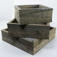 thumbnail image 2 of Ekena Millwork Set of 3, Square, Open Back, Vintage Farmhouse Shadow Box Shelves, Barnwood Decor Collection, Weathered Brown, 2 of 13