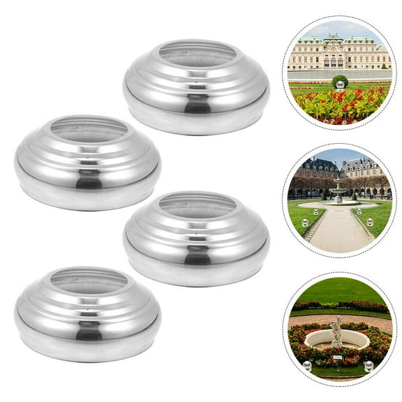 Raindrops Garden Globe Holder Silver Round for Outdoor Decor 7 80X7 80X4 20cm