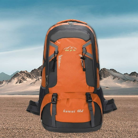 Fiudx Mochila de Senderismo de 60 L de Gran Capacidad, de Nailon Resistente Al Desgarro, con Correas Ergonómicas para Los Hombros, Diseño Impermeable, con Múltiples Bolsillos, Ideal para Viajes, Send