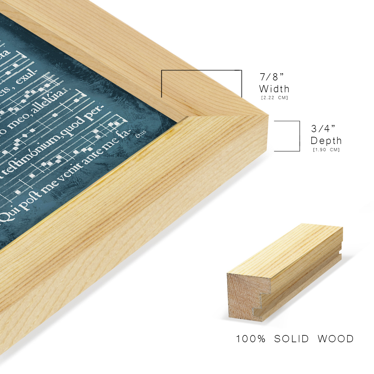 Graphic Songbook I - Framed Print w/glass - Natural Wood