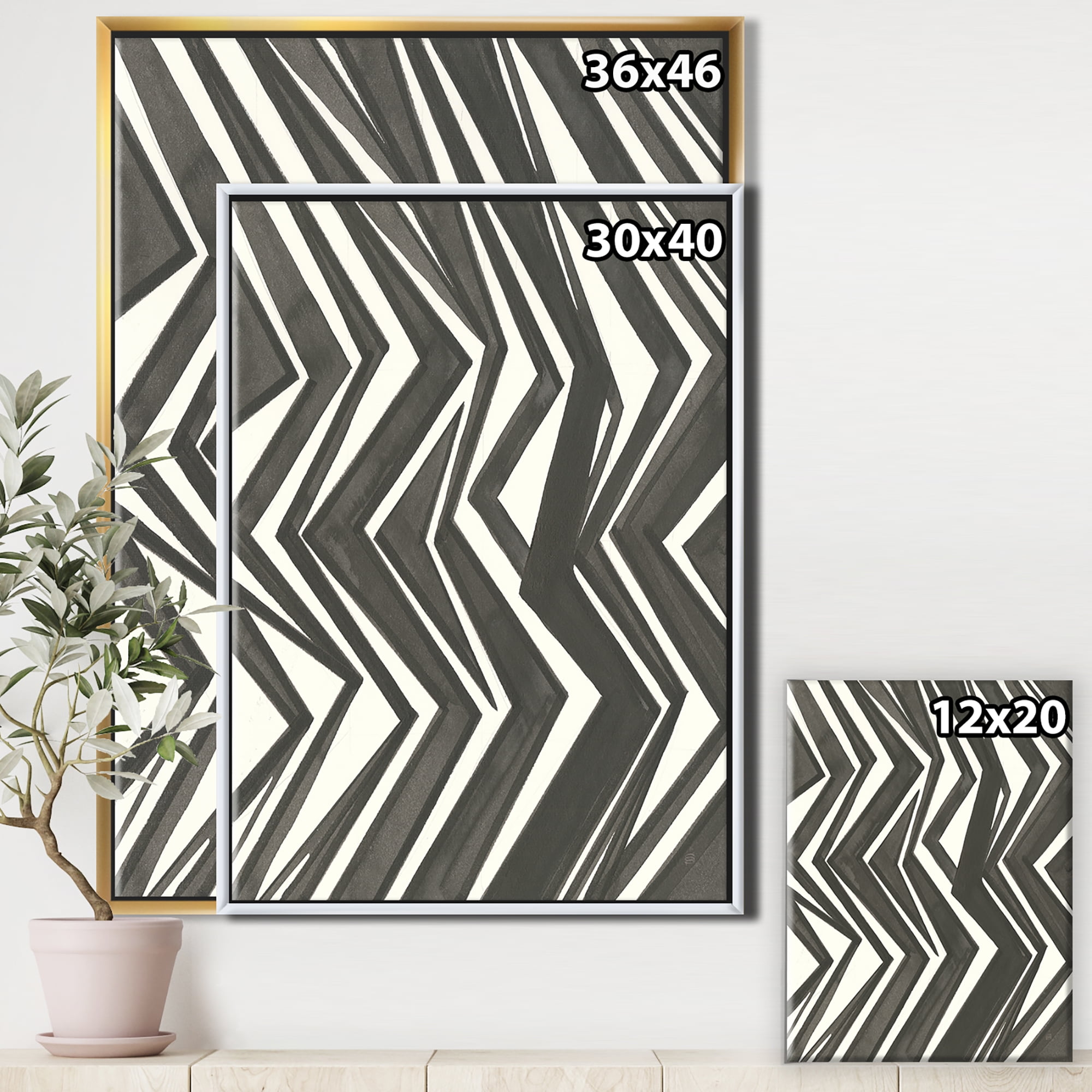 Designart ' Minimalist Graphics VI ' Transitional Framed Canvas