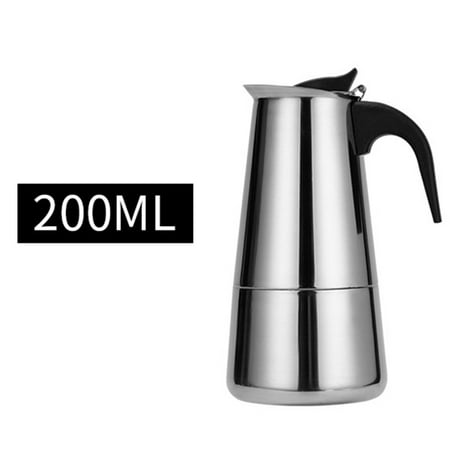

Stovetop Espresso Maker Moka Pot - 200ml Percolator Italian Coffee Machine Maker Stainless Steel Espresso Pot Full Bodied Coffee Stove Top Classic Cafe Maker