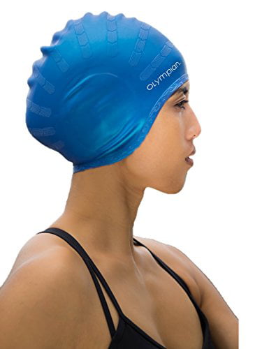 Swimming Hat Women Girls Long Hair Bathing Cap Swimming Cap Ear Cover JA 