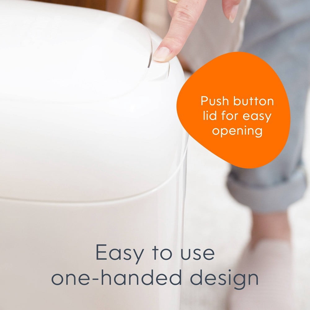 Classic Diaper Pail with Odor Locking Clamp and One-Hand Operation