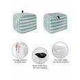 thumbnail image 2 of Fsddascl Aqua Grey Stripe Toaster Cover 2 Slice, Small Kitchen Appliance Covers, Minimalist Farmhouse Striped Toaster Oven Cover with Loop, Bread Machine Cover Polyester Dust Cover Protection, 2 of 5