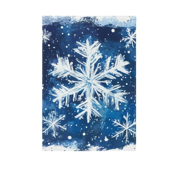 Christmas Snowflakes Hand Paint Garden Flag House Banner 12" x 18" Double Sided Outdoor Yard Decoration