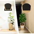 thumbnail image 4 of FIASON 2 Pack 21 Inch Tall Square Planters, Warm Stone Yellow Speckled Faux Stone Plant Pots with Drainage Hole & 2 Black Fixed Saucers, Indoor Outdoor Flower Pots for Patio Porch, 4 of 6