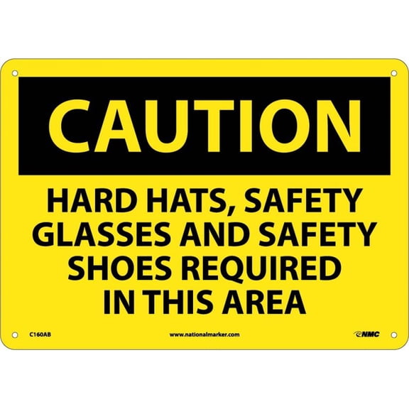 NMC Signs C160Ab, Caution Multi Protection Required Safety Sign, 10 X 14, Aluminum .040