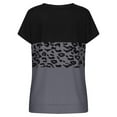 thumbnail image 4 of PATLOLLAV Summer Womens Plus Size Tops Fashion Leopard Print Crewneck Short-Sleeve Shirts Blouse, 4 of 6