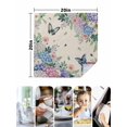thumbnail image 4 of Watercolor Flowers Cloth Napkins Set of 4 Reusable Dinner Napkins, Spring Floral Butterflies Botanical Beige Cocktail Napkin Washable Table Napkins for Wedding/Holiday Party/Baby Shower 20"x20", 4 of 7