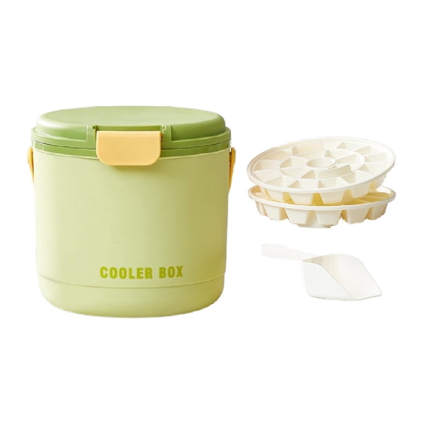 Cubo de hielo aislado, contenedor de almacenamiento, refrigerador, contenedor de hielo, contenedor de hielo portátil Verde