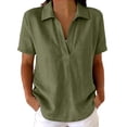 thumbnail image 2 of Women's Casual Loose Plain V-Neck Pullover Top for Everyday Wear, 2 of 7