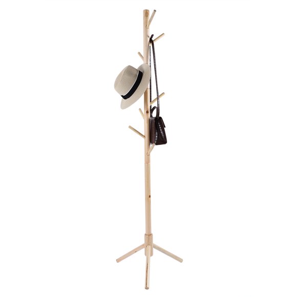 Coat Hat Stand, Simple Tree Style Floor Coat Rack Cloth Hat Stand Wooden Coat Hat Floor Stand, For Bedroom