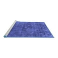 thumbnail image 2 of Ahgly Company Machine Washable Indoor Round Oriental Blue Industrial Area Rugs, 4' Round, 2 of 4