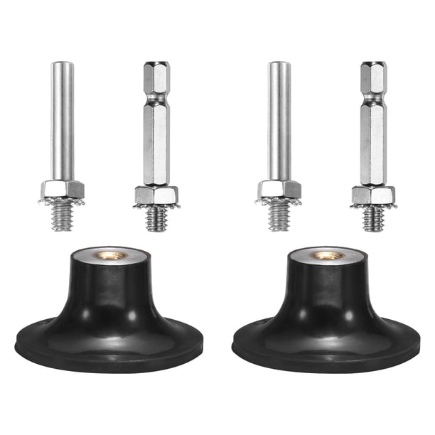Uxcell 2 Pack 2" Soporte de Disco Pad de Cambio Rápido Discos 1/4" Mandril para Amoladora de Disco de Lijado, Negro
