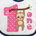 thumbnail image 4 of Inktastic Pink Sloth 1st Birthday Girls Baby Bib, 4 of 4