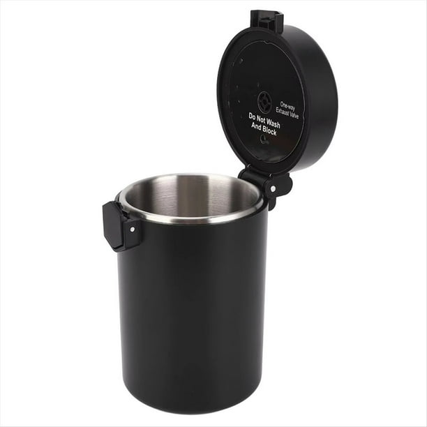Recipiente Hermético de Acero Inoxidable de 600 Ml para Café: Doble Capa, Ideal para Granos de Café, Posos y Hojas de Té, con Cuchara.