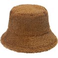 thumbnail image 3 of CoCopeaunts Bucket Hats Fashion Europe America Versatile Thickened Plush Solid Stripe Warm Fisherman's Hat for Men and Women, 3 of 8