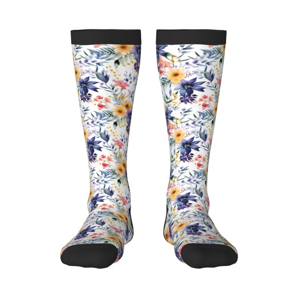 Balery Lilies Flowers Calcetines novedosos Calcetines deportivos Calcetines hasta la rodilla Calcetines de algodón Calcetines originales y geniales