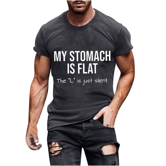 T-Shirt Graphique pour Hommes, Haut Imprimé à Manches Courtes Décontracté avec Extensible, Col Rond, Motif Lettre pour Usage Quotidien