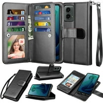 For Motorola Moto G 2024 Case, Moto G 5G 2024 Wallet Case, Motorola Moto G 5G 2024 6.5 inchs PU Leather Case,Luxury Cash Credit Card Slots Folio Flip Cover [Detachable Magnetic Case] & Kickstand