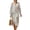 Beige and Blue - Dragonfly Flower, variant on DISNIMO Maxi Dresses for Women Cardinal Print Linen Style Casual Dress V Neck Loose Shift Dress 3/4 Sleeve Midi Dresses, S