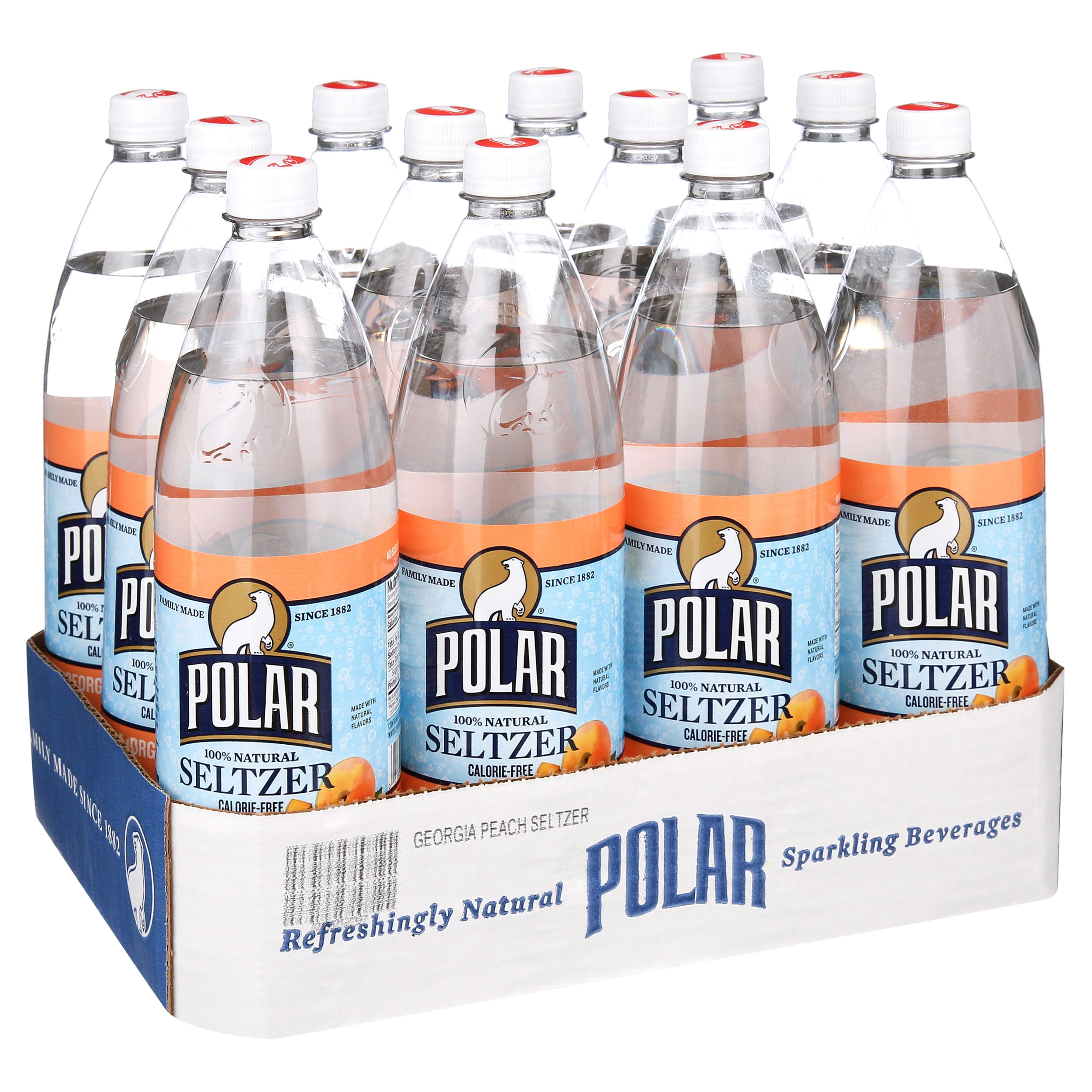 Polar Seltzer Water, Georgia Peach, 33.8 Fl Oz, 12 Count