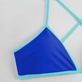 thumbnail image 6 of Efsteb Women's Bikini Swimsuits Two Piece Swim Suit Halter Backless Bikini Sets Solid Color Fashion Bathing Suits Swimwear (Blue,L), 6 of 7