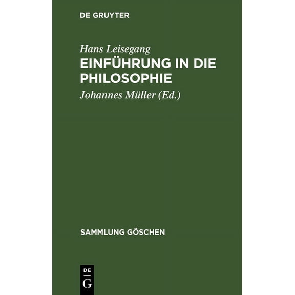 Sammlung Göschen Einführung in die Philosophie, Book 281, (Hardcover)