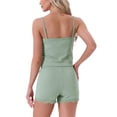 thumbnail image 3 of INSPIRE CHIC Womens Pajamas Ribbed Knit Lace Trim Camisole Sleeveless Tank Top with Shorts Sleepwear Lounge Sets S Green, 3 of 6