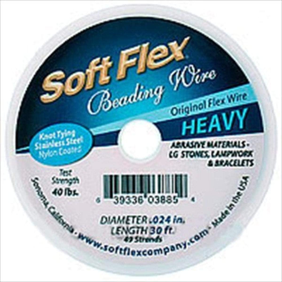 0,1 cm/30  Argent satiné Soft Flex Xcr-5123 49 brins de fil de perles 