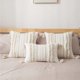thumbnail image 2 of Set of 2 Boho Lumbar Decorative Throw Pillow Covers for Bed Bedroom Neutral Accent Cushion Cover Tufted Woven Pillow Case, 12X20, Khaki and Cream Whit, 2 of 4