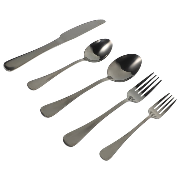 OULII 1Set Kitchen Essentials Black Stainless Steel Silverware Set with Organizer for Hotel and Home