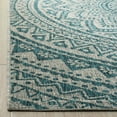 thumbnail image 3 of SAFAVIEH Courtyard Josiah Floral Medallion Indoor/Outdoor Area Rug, 5'3" x 7'7", Light Grey/Teal, 3 of 7
