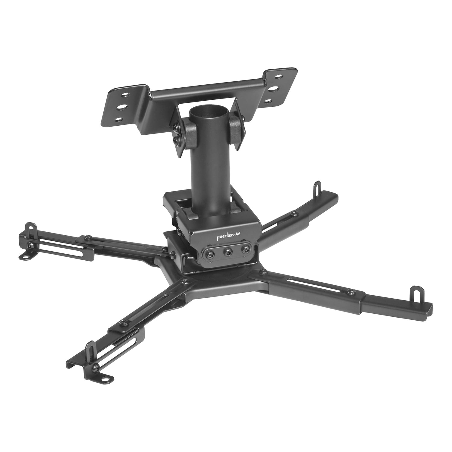 TruVue+ by Peerless-AV Adjustable Universal Projector Mount for Flat or Angled Ceilings, 5.1-In. to 18.5-In. Mounting Pattern, Holds up to 99 Lbs. RRG-UNVTruVue