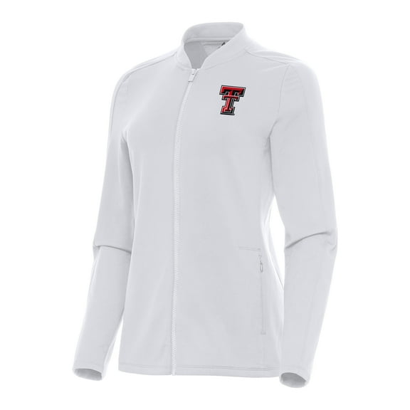 Women's Antigua White Texas Tech Red Raiders Continual Full-Zip Jacket